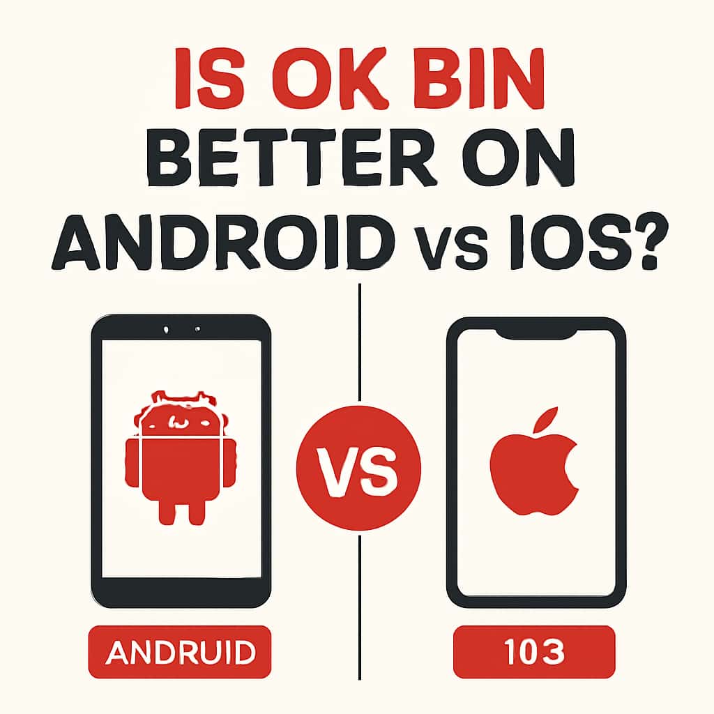 Diagram illustrating the differences between Ok Bin on Android and iOS