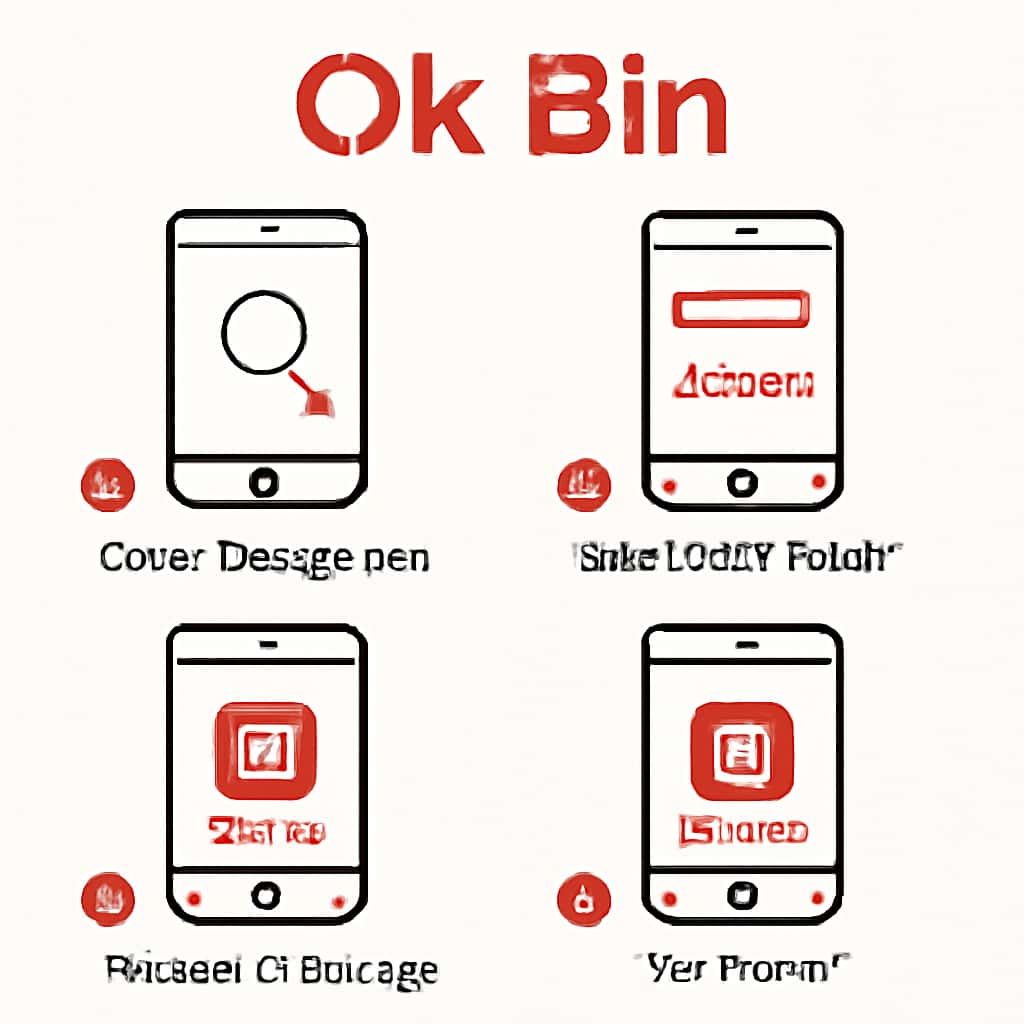Illustration of Ok Bin app installation steps.