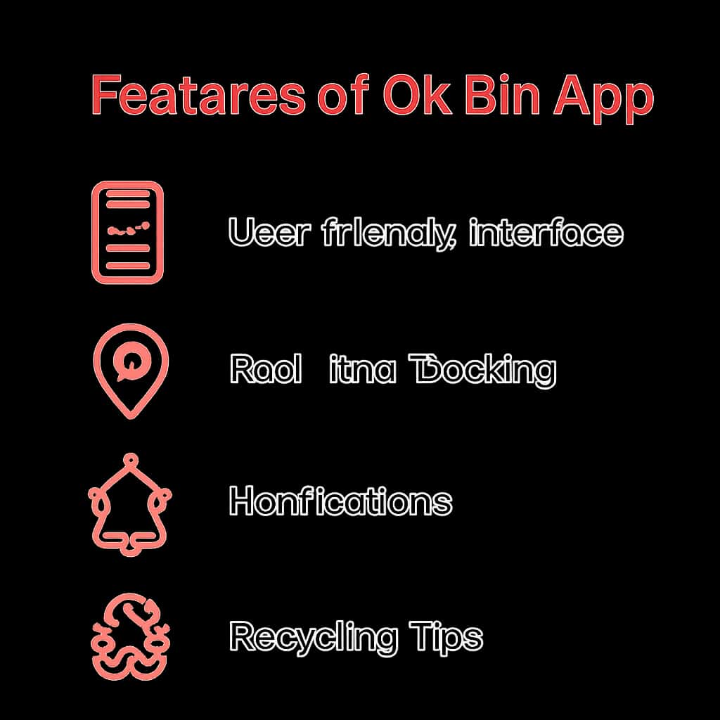 An educational diagram on the functionalities of the Ok Bin app.