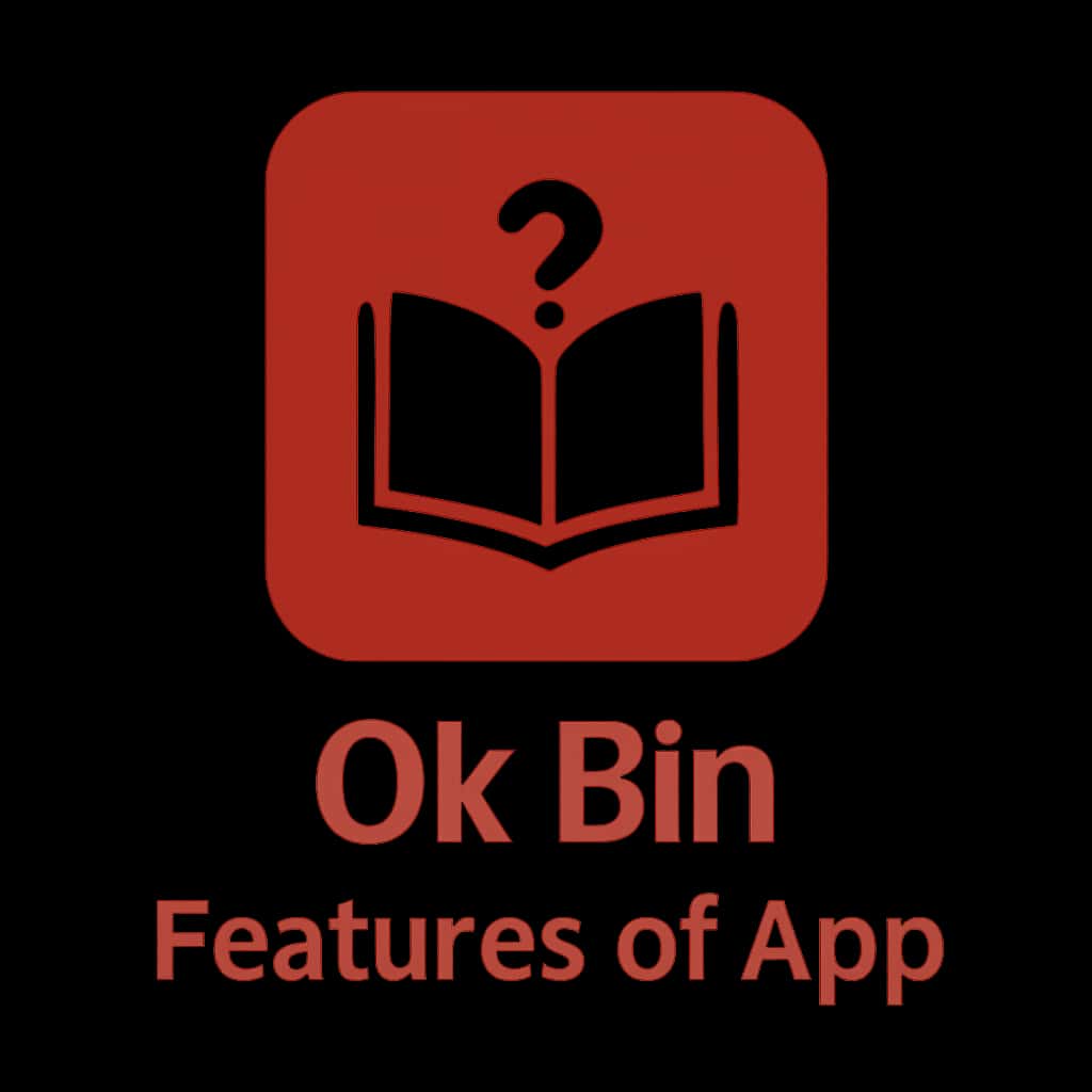 A badge illustrating the features of the Ok Bin app.