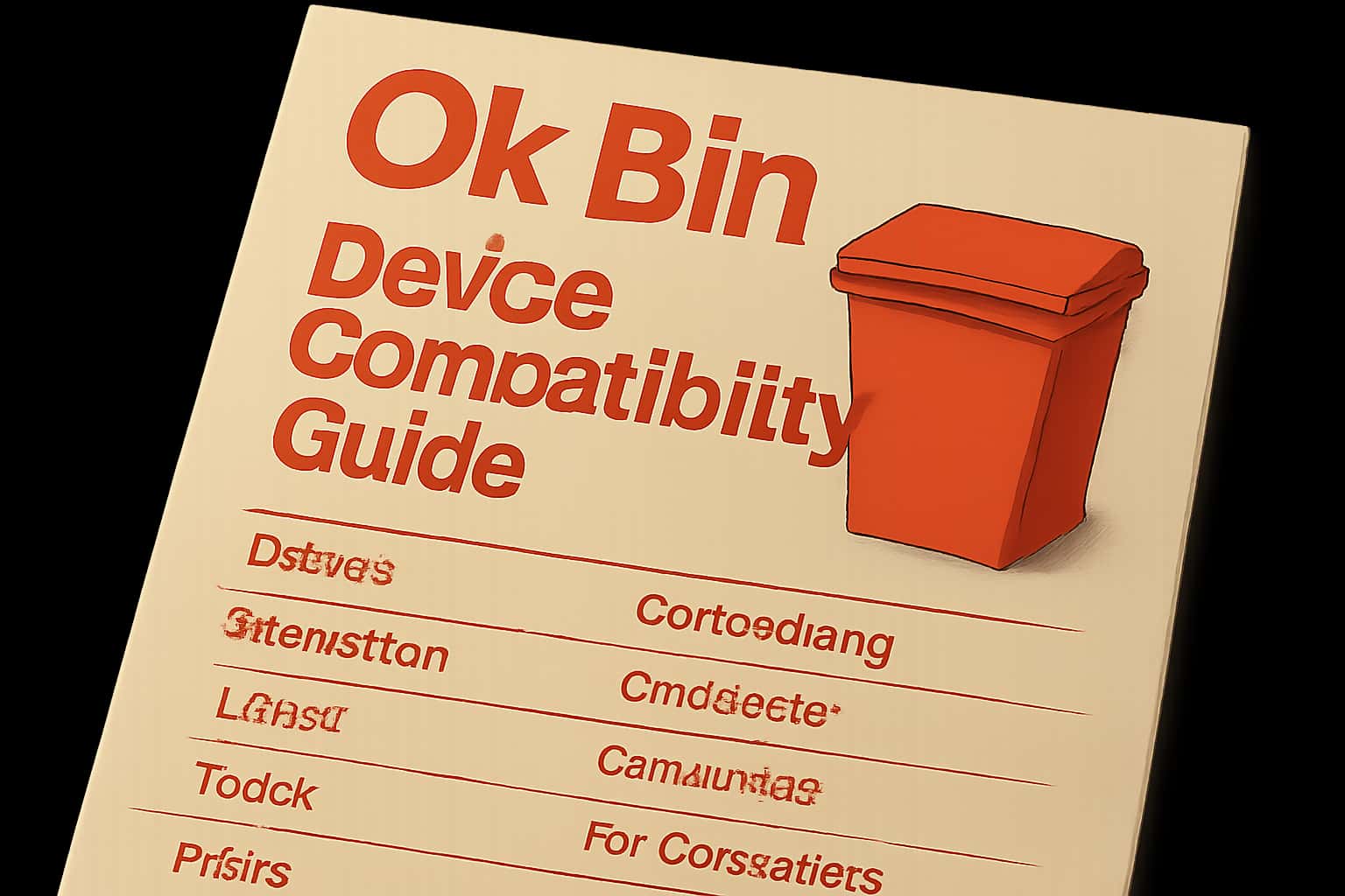 A visual representation of the Ok Bin Device Compatibility Guide highlighting essential features.