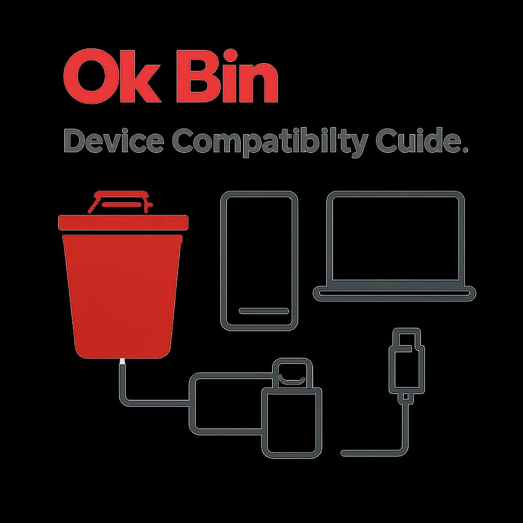 An educational diagram showing installation steps for Ok Bin.