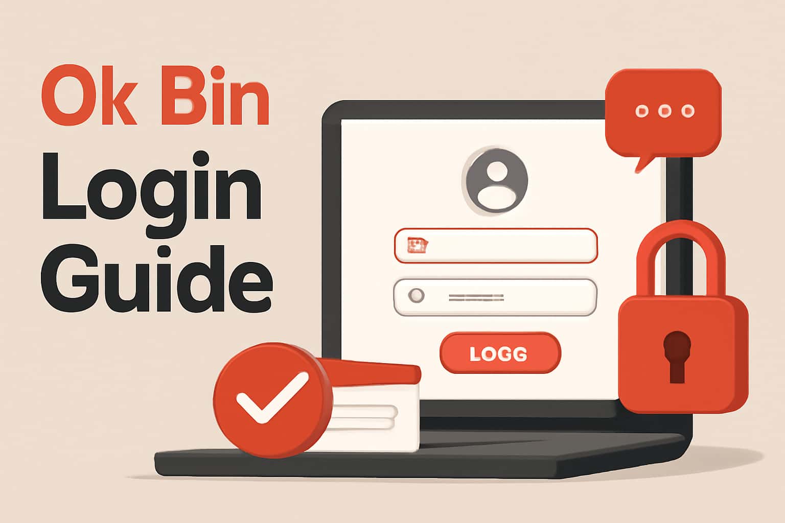 An informational scene depicting the Ok Bin Login Guide with clear visibility of the title.