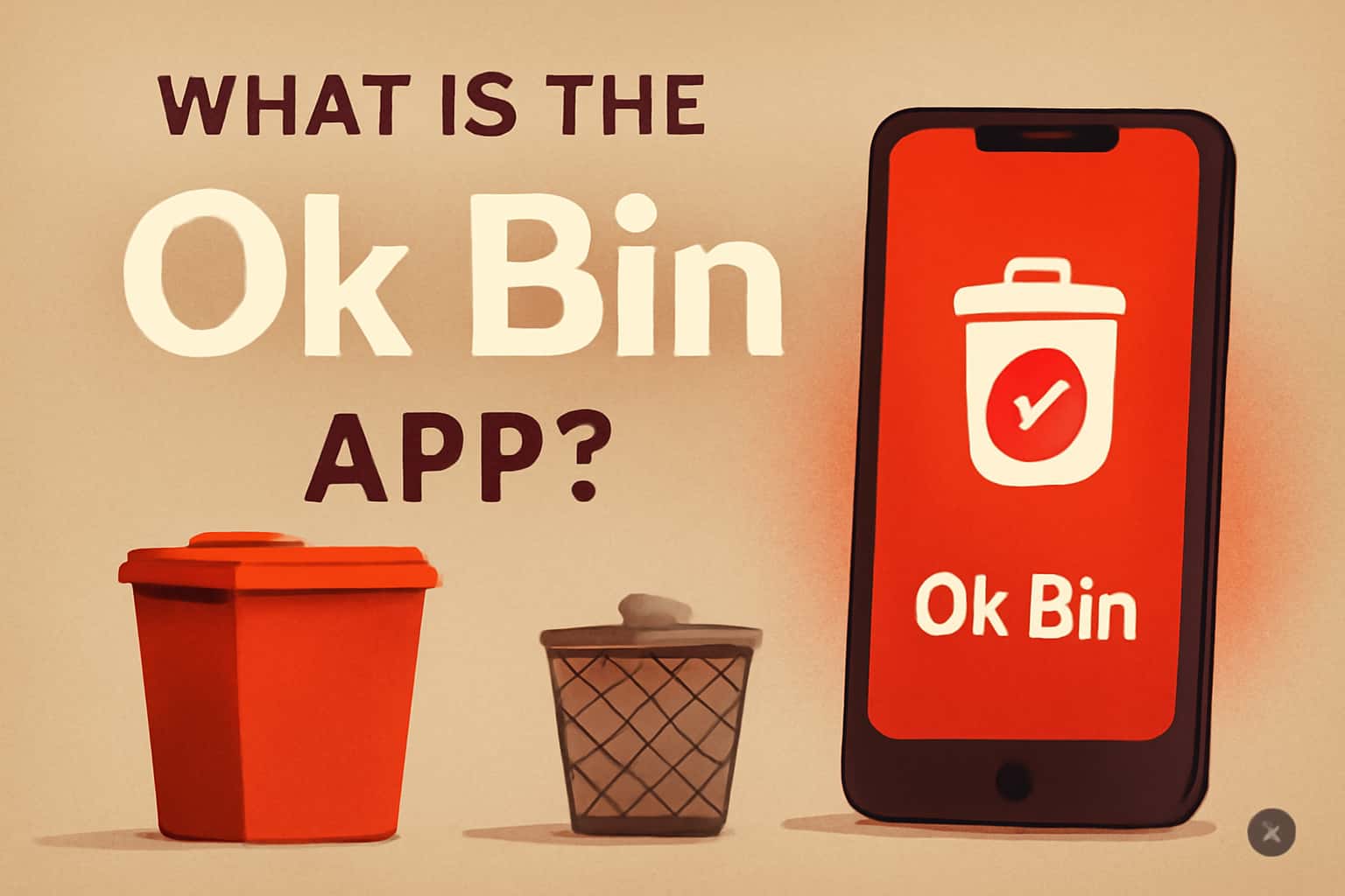 Informational scene depicting the Ok Bin App with its name displayed.